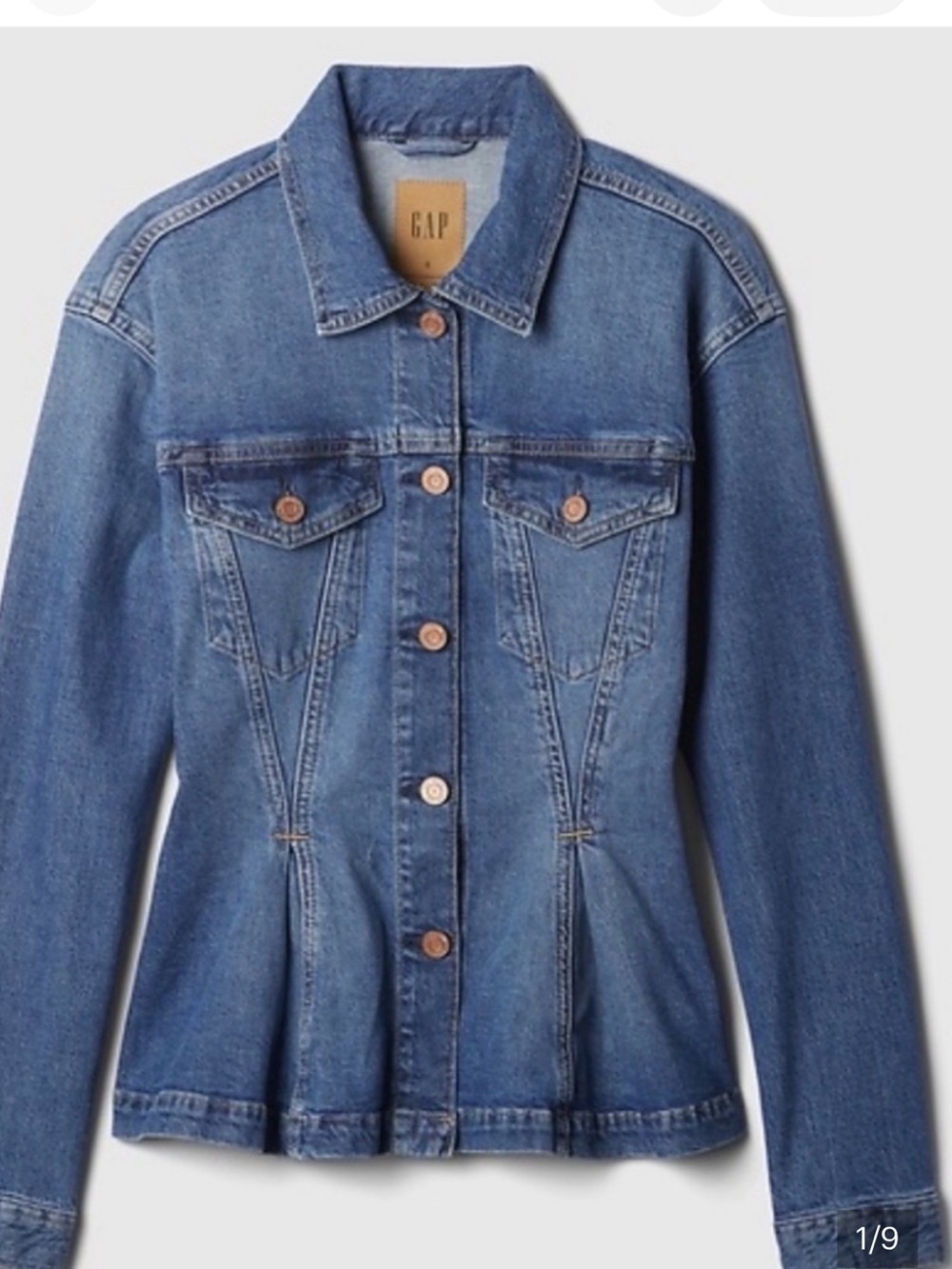 GAP Women's Medium Blue Fitted Denim Jacket large, tall